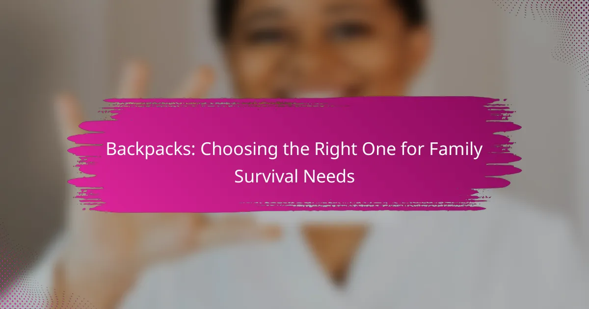 Backpacks: Choosing the Right One for Family Survival Needs