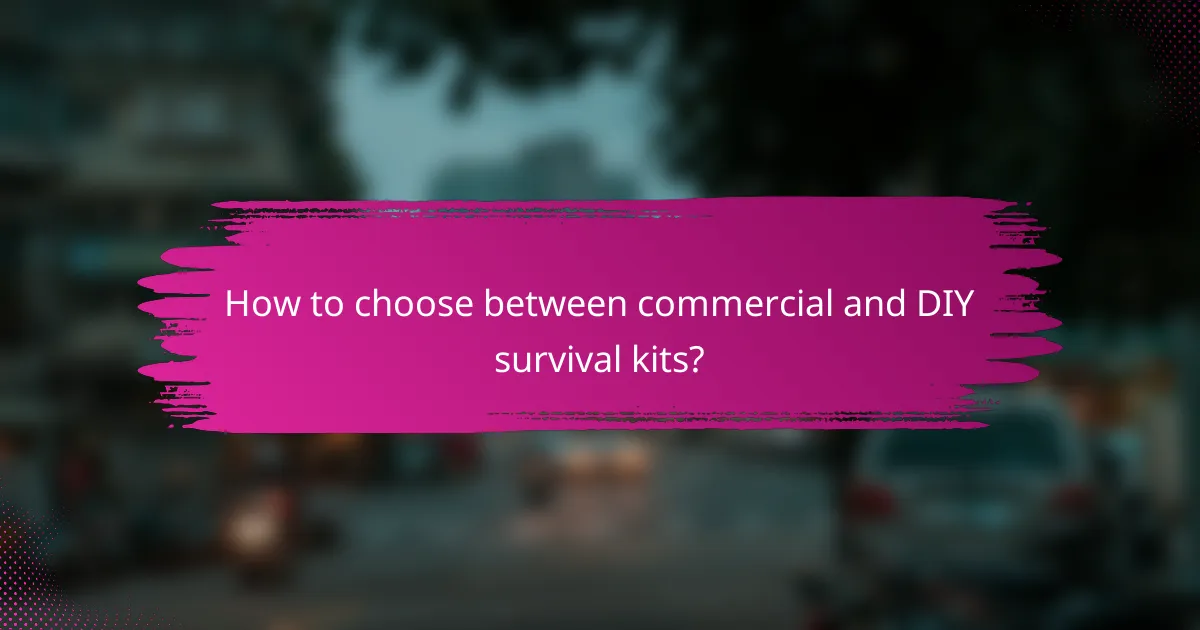 How to choose between commercial and DIY survival kits?