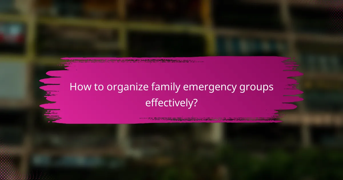 How to organize family emergency groups effectively?