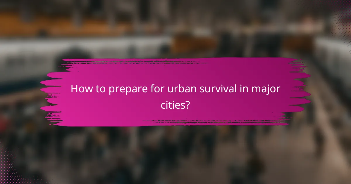 How to prepare for urban survival in major cities?