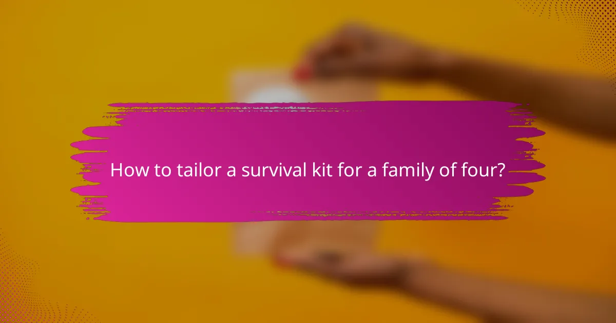 How to tailor a survival kit for a family of four?