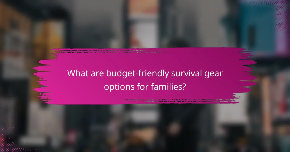 What are budget-friendly survival gear options for families?