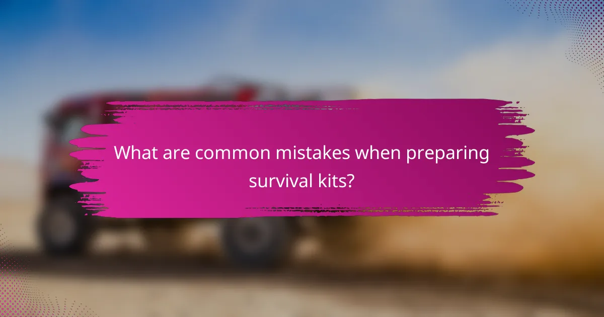 What are common mistakes when preparing survival kits?
