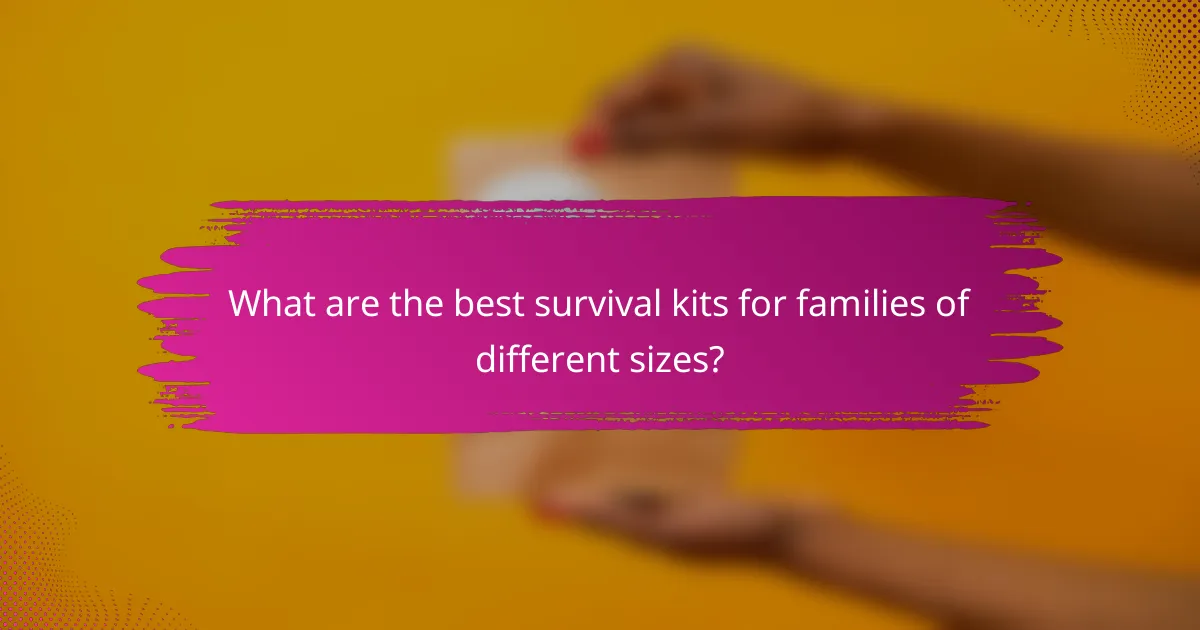 What are the best survival kits for families of different sizes?